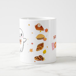 Caneca De Café Grande Boo Ghost Customizable Mug with Bakery Treats