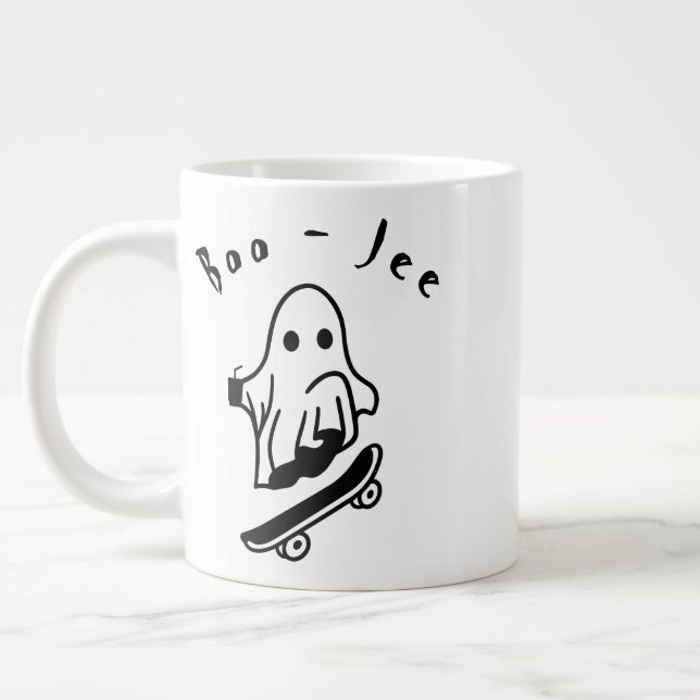Caneca De Café Grande Boo Jee Halloween - Desenhos Spooky de Patinação F (Esquerda)