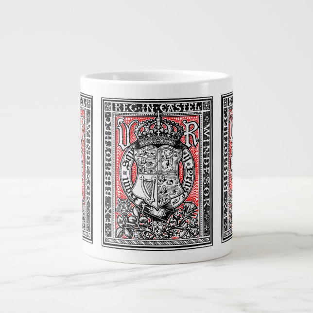 Caneca De Café Grande Bookplate Queen Victoria no Castelo de Windsor (Frente)