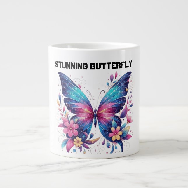 Caneca De Café Grande borboleta atordoante (Frente)