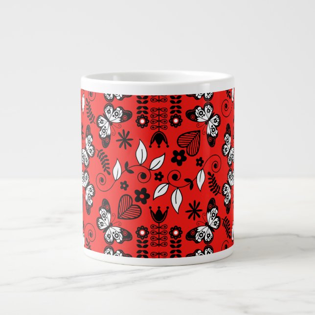 Caneca De Café Grande Borboleta Escandinávia (Frente)