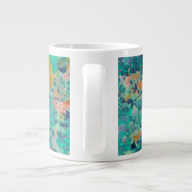Caneca De Café Grande Borboleta & Floral de Pena (Traseira)
