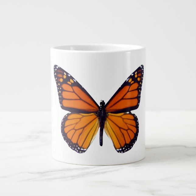 Caneca De Café Grande Borboleta Laranja Jumbo Mug (Frente)