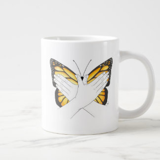Caneca De Café Grande Borboleta Monarca na ASL