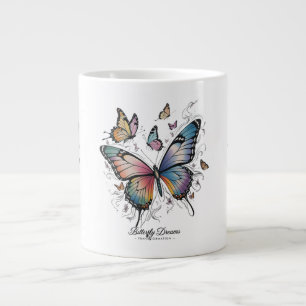 Caneca De Café Grande Borboleta Sonha Jumbo Mug - Transformação
