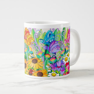 Caneca De Café Grande Borboletas do Jardim Ladybug