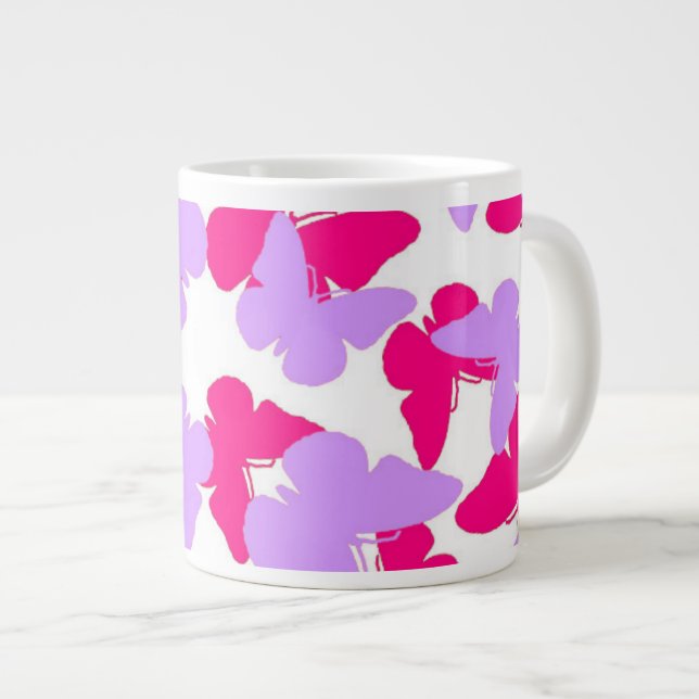 Caneca De Café Grande Borboletas mergulhadas (Frente Esquerda)