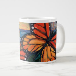 Caneca De Café Grande Borboletas monarcas em ponte natural Jumbo Mug