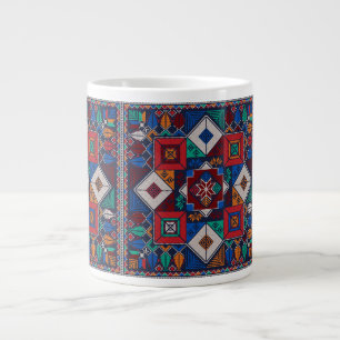 Caneca De Café Grande Bordado Tradicional Palestino tatreez  colorido