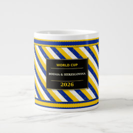 Caneca De Café Grande Bosnia Herzegovina Football Fan Flag Colors Stripe