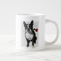 Boston Terrier com Rosa em Boca