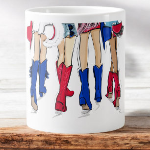 Caneca De Café Grande Botas e Chapéus de Cowboy para Mulheres do Sul do