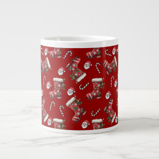 Caneca De Café Grande Botas Festivas de Natal