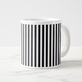 Caneca De Café Grande Boutique Stripes Preto e Branco -