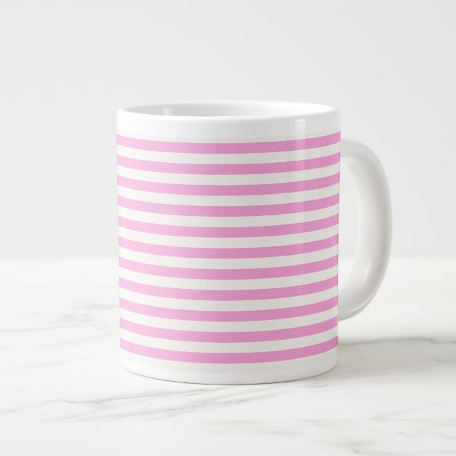 Caneca De Café Grande Boutique Stripes Rosa - (Frente Esquerda)