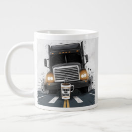 Caneca De Café Grande Braço para o tema do camionista de café