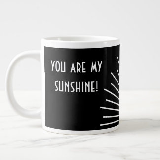 Caneca De Café Grande Branco preto personalizado à luz do sol