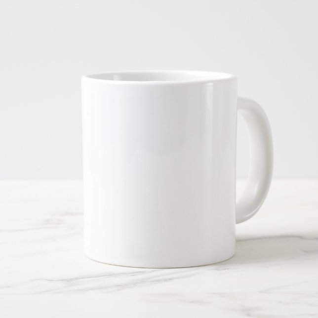 Caneca De Café Grande Branco sólido (Frente Esquerda)