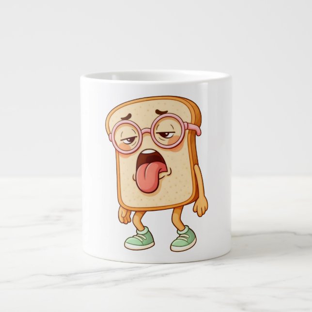 Caneca De Café Grande Bread Tony Tired Mood – Funny Bread T-Shirt (Frente)