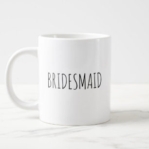Caneca De Café Grande "Bridesmaid" Farmhouse Moderna Simples