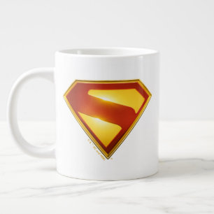 Caneca De Café Grande Brilhante da blindagem S do Ouro Superman