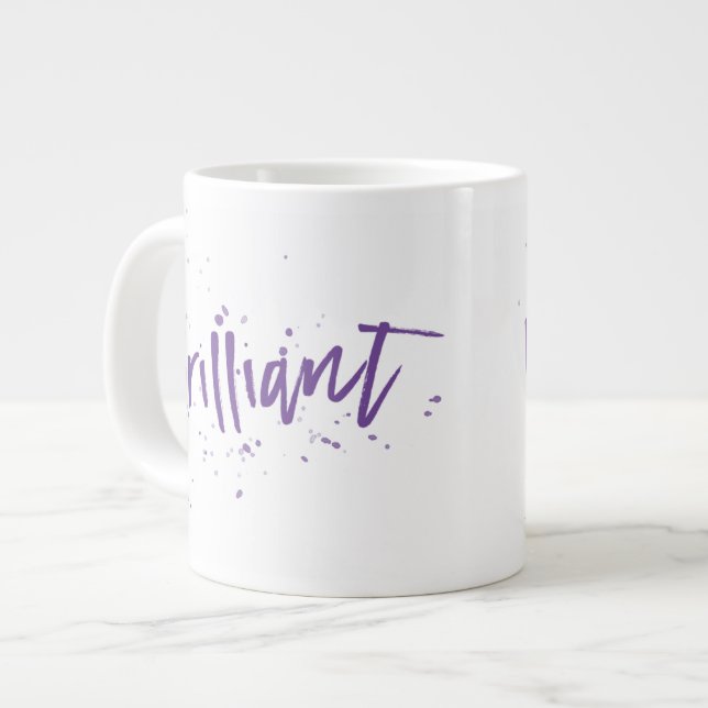 Caneca De Café Grande Brilhante! Espalho roxo de qualquer cor (Frente Esquerda)