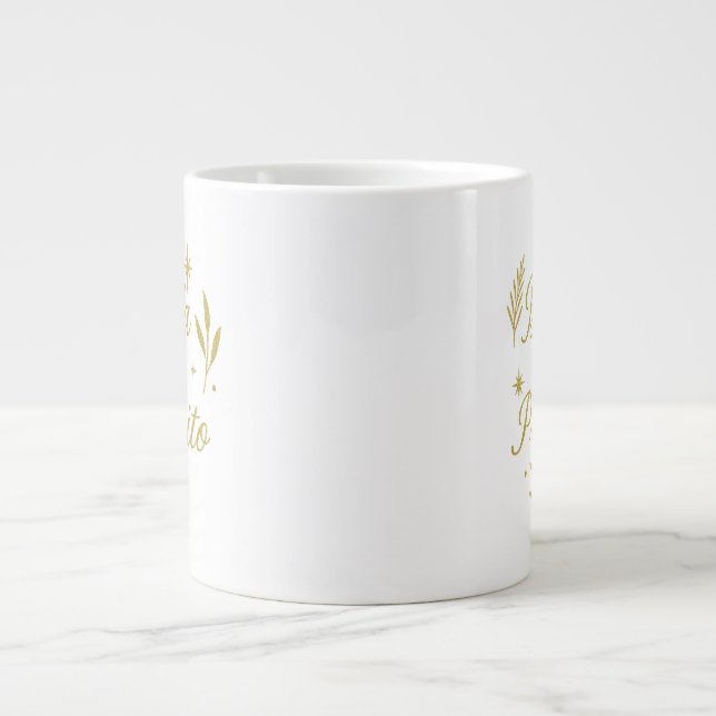 Caneca De Café Grande Brilla con Propósito ✨ | Luxury Gold Design (Frente)