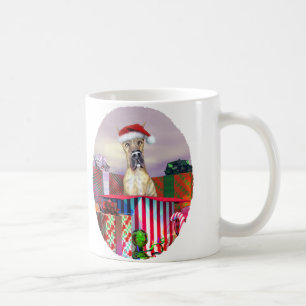 Caneca De Café Grande Brindle de Surpresa de Natal Dane