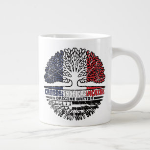 Caneca De Café Grande Brittany Breton França Tree Roots Flag