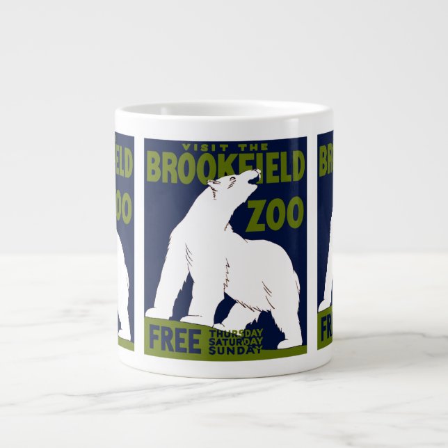 Caneca De Café Grande Brookfield Zoo, Poster do Programa de Arte Federal (Frente)