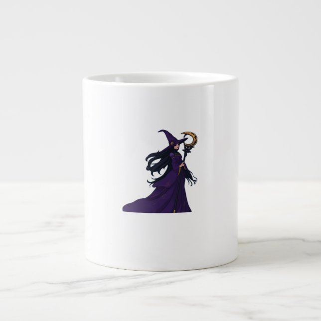 Caneca De Café Grande Bruxa da Lua Whimsigothic (Frente)