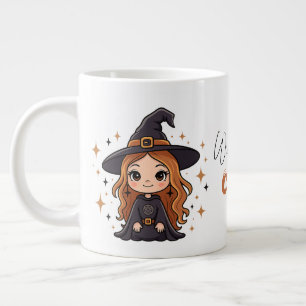 Caneca De Café Grande Bruxa de Halloween Maciça Spooky Adorable