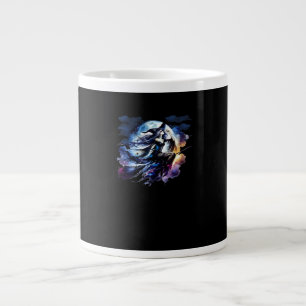 Caneca De Café Grande Bruxa De Whimsigoth Voando Sobre Mulheres De Lua C