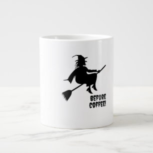 Caneca De Café Grande Bruxa Fofa Gráfica Antes do Café Assustador Hallow