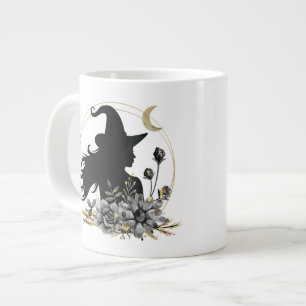 Caneca De Café Grande bruxa moderna contemporânea do Halloween