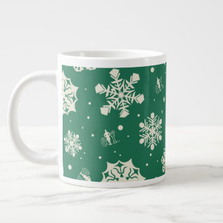 Caneca De Café Grande Buddy, o padrão Elf Snowflake