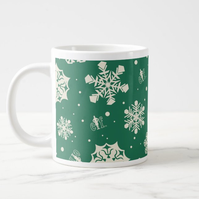 Caneca De Café Grande Buddy, o padrão Elf Snowflake (Esquerda)