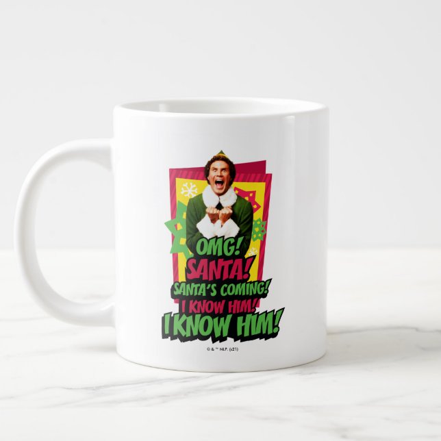 Caneca De Café Grande Buddy the Elf | OMG! Santa! (Esquerda)