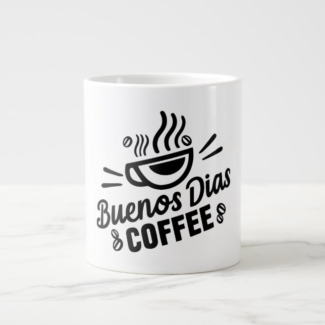 Caneca De Café Grande Buenos Dias Caffee Mug (Frente)