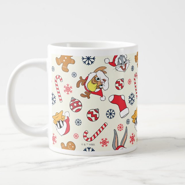 Caneca De Café Grande BUGS BUNNY™, DAFFY DUCK™ & Lola Christmas Pattern (Esquerda)