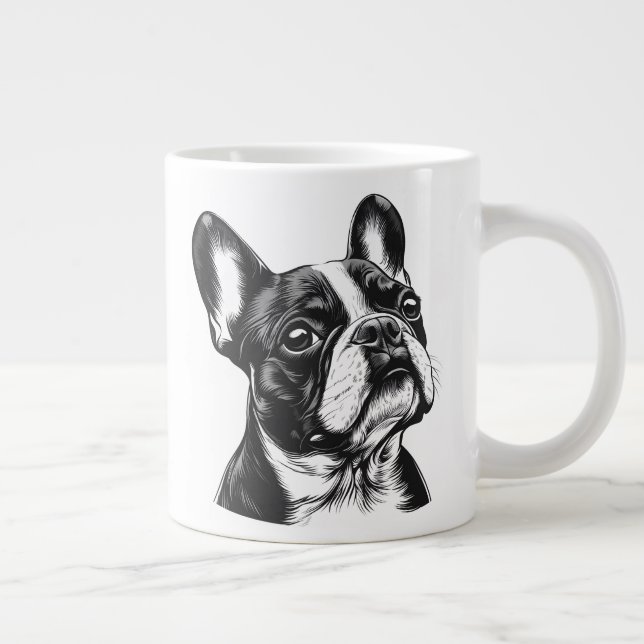 Caneca De Café Grande Buldogue Francês (Direita)
