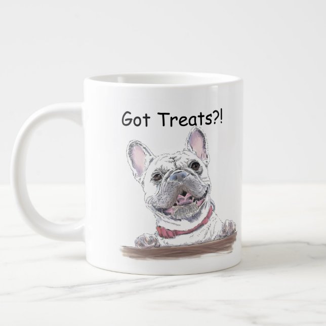 Caneca De Café Grande Buldogue Francês Super Bonito | Recebeu Tratamento (Esquerda)