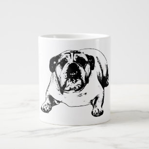 Caneca De Café Grande Bulldog calmo sob brilho nevado