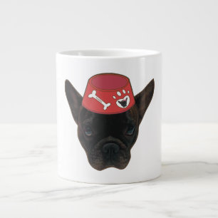 Caneca De Café Grande Bulldog Francês com Red Bowl