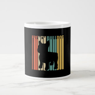 Caneca De Café Grande Bulldog francês Retro 1970 Cachorro Silhouette Fr