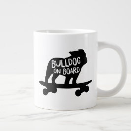 Caneca De Café Grande Bulldog no Conselho | Cachorro de skate Silhouette