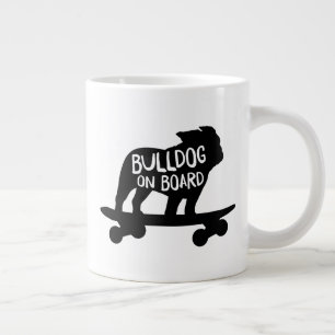 Caneca De Café Grande Bulldog no Conselho Cachorro de skate Silhouette