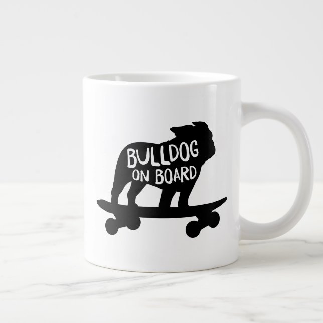Caneca De Café Grande Bulldog no Conselho | Cachorro de skate Silhouette (Direita)
