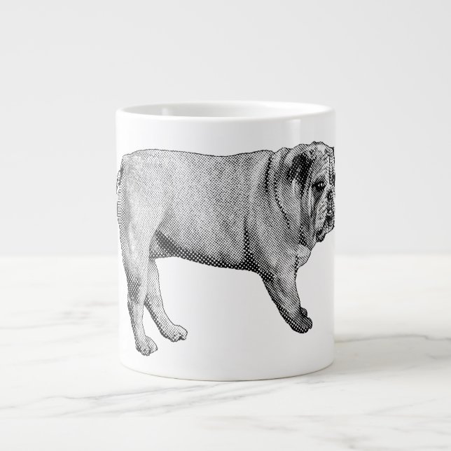Caneca De Café Grande Bulldog Noel Mug (Frente)