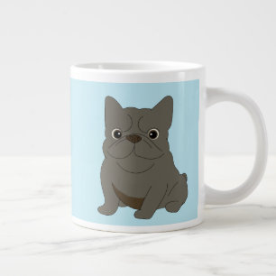 Caneca De Café Grande Bulldogue Francês Bebê Azul, azul